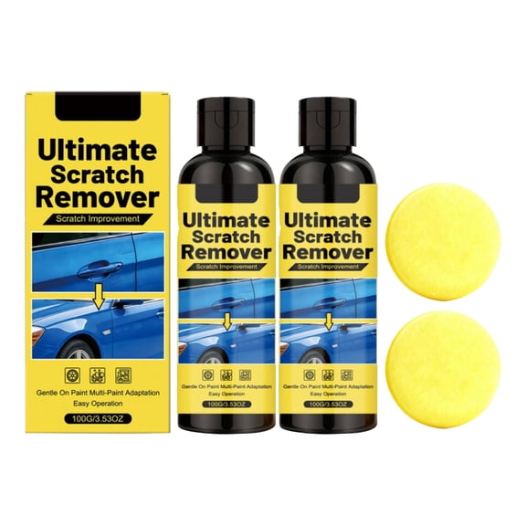 100ml Car Scratch Repair Care Kit Without Cleaning Cloth, Nano Polishing Scratch Remover Liquid with Sponge, Quick Swirl Mark Scuff Restorer for All Auto Paint Surfaces,2Pcs