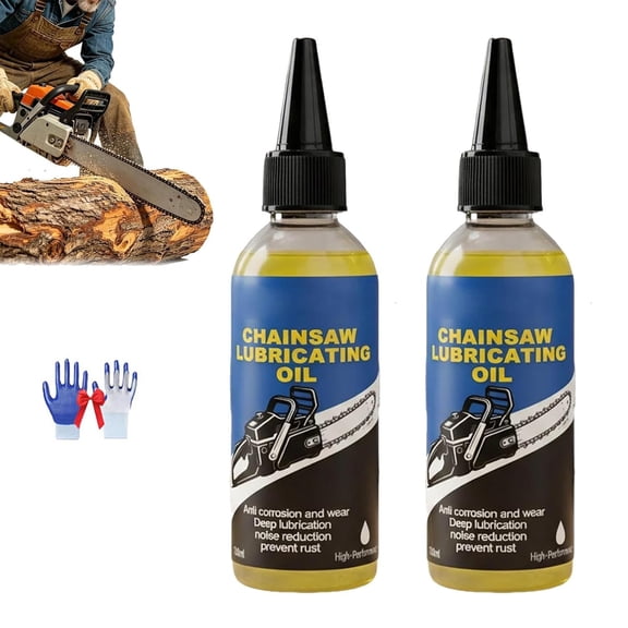 100ml Chain Saw Lubricant Oil, Easy to Apply Grease Biodegradable Synthetic, Bar and Chain Oil, High-Performance, Rust Prevention, Ideal for Home, Automotive, and Industrial Use (2PCS)