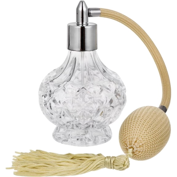 100ml Clear   Style Perfume Bottle Long/Short  Tassels Atomizer Pump Refillable Glass Bottles Lady Makeup Tool (Long Yellow)
