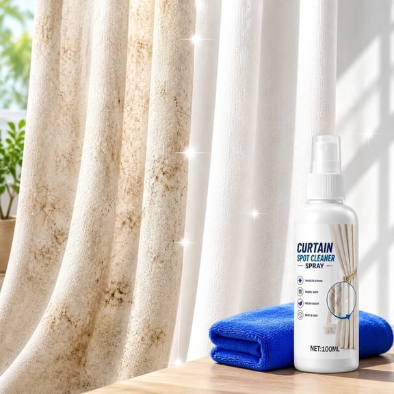 100ml Curtain & Sofa Spot Cleaner Kit with Towel, Portable Fabric Stain Remover & Upholstery Spot Cleaner for Quick Local Cleaning, Gentle Upholstery Spot Treatment for Curtains, Sofas & Furniture