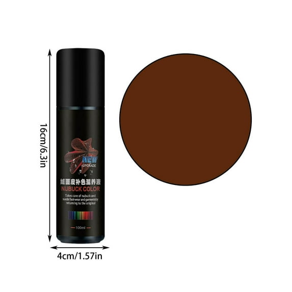 100ml Dark Brown Suede Color Restorer Nourishing Liquid For Nubuck Leather Shoes Care Repair Refurbish Kit With Applicator
