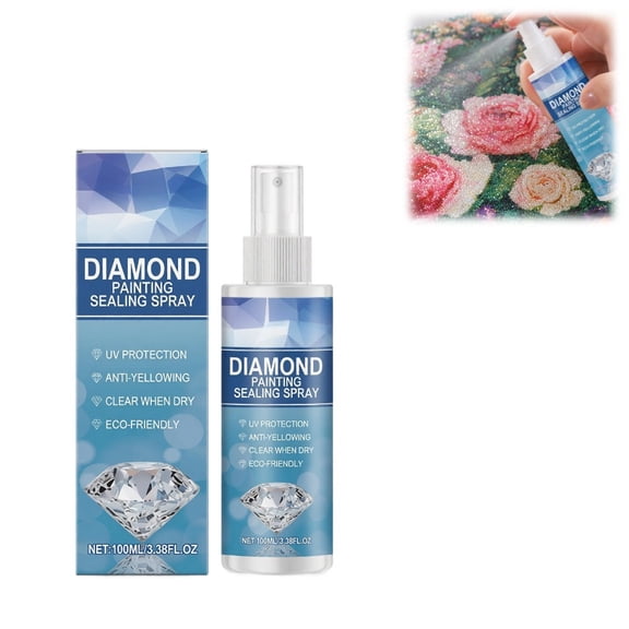100ml Diamond Art Painting Sealer Spray,Quick-Drying Permanent Glue for Diamonds Art Painting Glue Sealers Diamonds Glues Sealer Permanent Hold & Shine Effect,5D Keep DiamondArt Fixed and Shiny,Blue