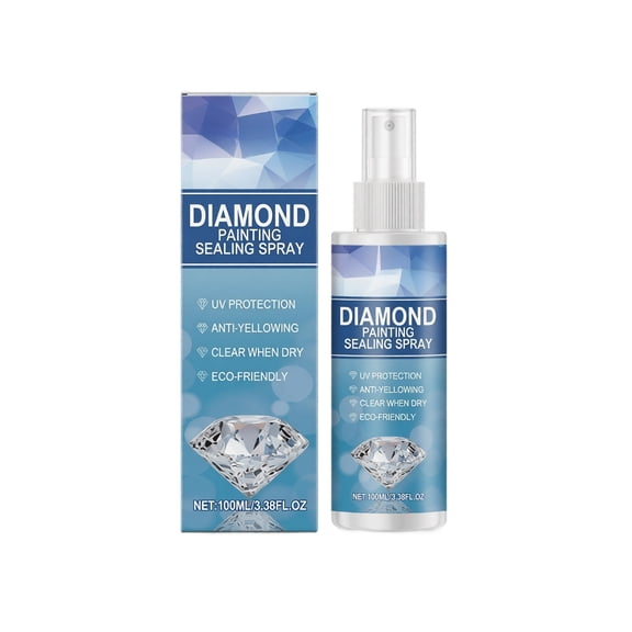 100ml Diamond Art Sealer Spray, Fast Drying Permanent Glue for Diamonds Art Painting, Diamond Arts Painting Glue Sealers Diamonds Glues Sealer Permanent Hold & Shine Effect,Blue