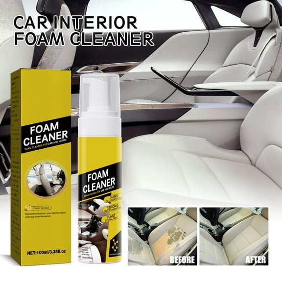 100ml Foam Cleaner Spray for Car & Home – All-Purpose Interior Cleaning Solution for Fabric, Leather, Plastic, Upholstery – Removes Stains, Dust, Grease, Fast Deep Cleaning