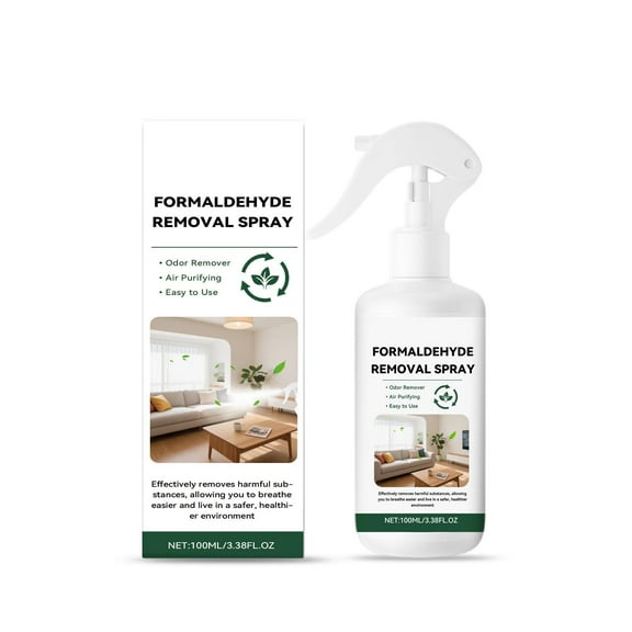 100ml Formaldehyde Removal Spray, Powerful Deodorizer, Purifies the Air, Effectively Removes Odors and Formaldehyde from Homes, Laundry Rooms, Garages, Basements, RVs, and Other Places