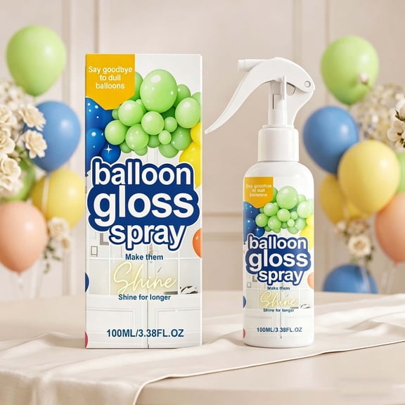 100ml Gloss Spray Shine for Balloons Revives Dull Matte Metallic and Confetti Balloons Long-Lasting Protective Layer, Perfect for Wedding Birthday Party Decorations and Event Planning Use