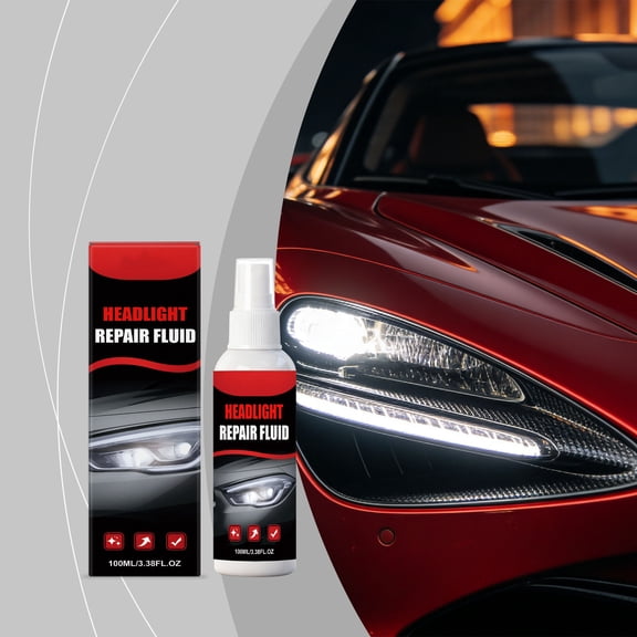 100ml Headlight Restoration Kit, Car Lens Yellowing Oxidation Remover, Fogging Polishing Compound, 3 Step Transparency Refurbisher with Complete Tools for Improved Night Driving Visibility