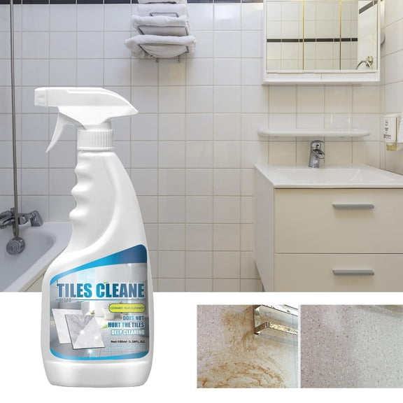 100ml High Efficiency Ceramic Tile Cleaner,Powerful Dirt Grime Stain Remover,Brightening Protective Tile Cleaner,Compact Portable Home Travel Agent,Multiuse Kitchen Backsplash Bathroom Tile Cleaner