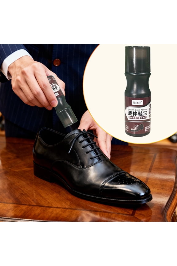 100ml Instant Liquid Shoe Polish With Sponge Applicator Leather Shoe Shine Cream For Daily Dress Shoes Jacket Maintenance