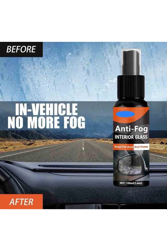 100ml Interior Glass Defogger Spray, Anti-Fog Agent, Advanced Protective Layer, for Car Windshields, Mirrors, Windows, Bathroom Shower Doors, Automotive and Household All-Purpose Cleaner