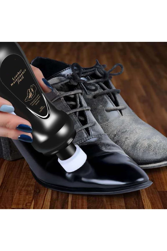 100ml Liquid Leather Shoe Polish,Colorless Shoe Care and Moisturizing Polish,Restores Leather and Protects from Dirt and Water,Long-Lasting Footwear Maintenance for Dress and Casual Shoes-Black