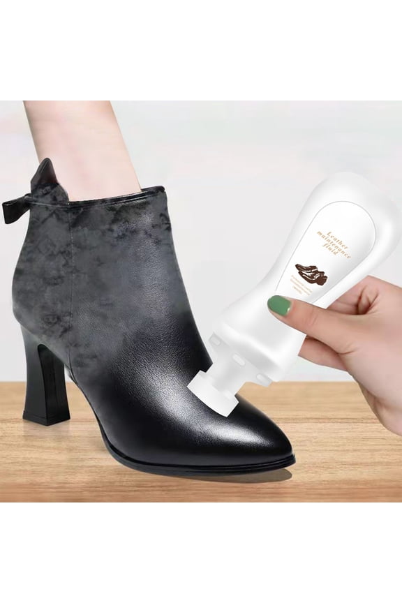100ml Liquid Leather Shoe Polish,Colorless Shoe Care and Moisturizing Polish,Restores Leather and Protects from Dirt and Water,Long-Lasting Footwear Maintenance for Dress and Casual Shoes-White