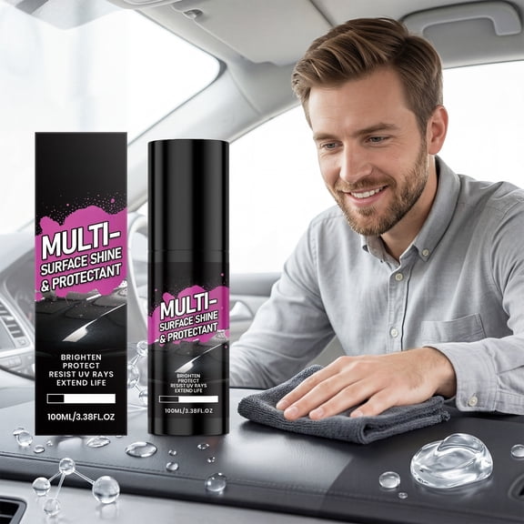 100ml Multi-Purpose Shine Care Spray - Car Interior Cleaner & Dashboard Polish, Non-Greasy Vinyl & Leather Protectant, Auto Detailing Spray for Stain Removal & Gloss Restoration, Silicone Formula