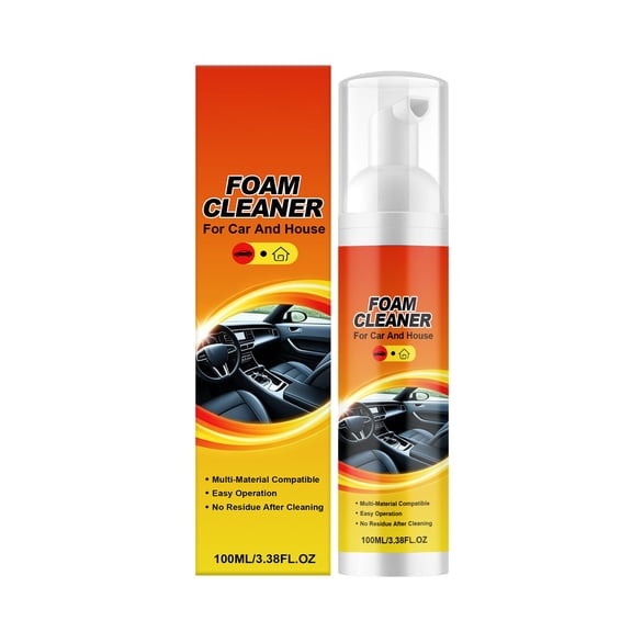 100ml Multi-functional Foam Cleaner Powerful Stain Remover For Heavy Oil Stains A Waterless Cleaning Tool For Car Interiors And Leather Seats.