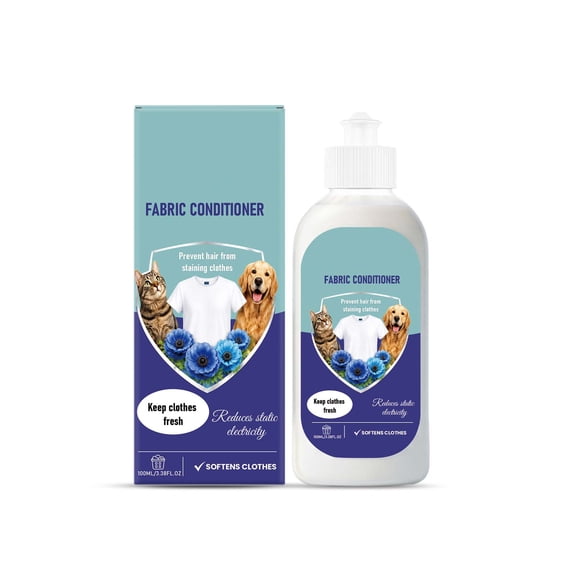 100ml Pet Hair Repellent Fabric Softener Liquid, Laundry Conditioner That Reduces Pet Hair Attachment, Softens Clothes, Controls Static, and Adds Fresh Scent for Home, Travel, and Apartment Use