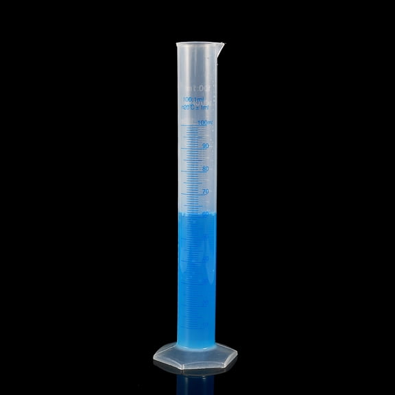 100ml Plastic Graduated Measuring Cylinder, 3.38 fl oz Precision Science Lab Tool