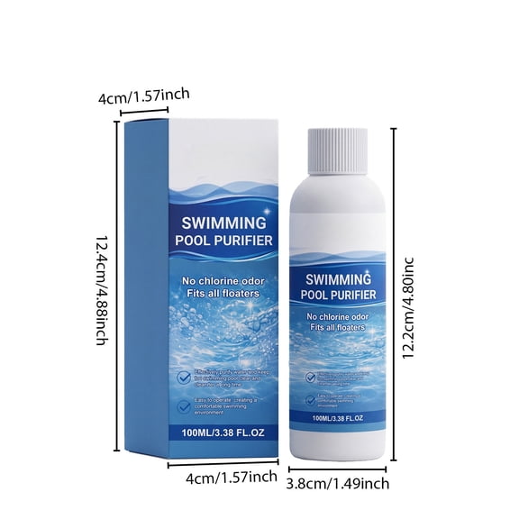 100ml Pool Clarifying Solution, Weekly Liquid for Cloudy Swimming Pool Water Maintenance YYUZH