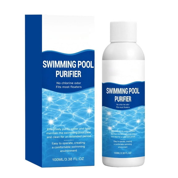 100ml Pool Water Clarifier with Hydrogen Peroxide and Citric Acid for Clear Swimming Pools, Tubs, and Inflatable Pools