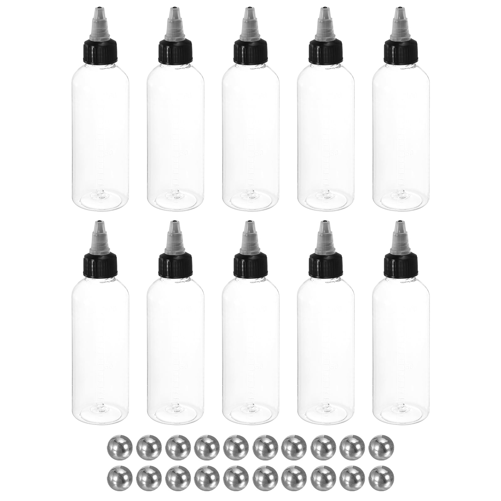 100ml Small Squeeze Bottle, 10 Pcs Glue Bottle Applicator Bottle Air Brush Bottles Mini with Steel Ball Scale