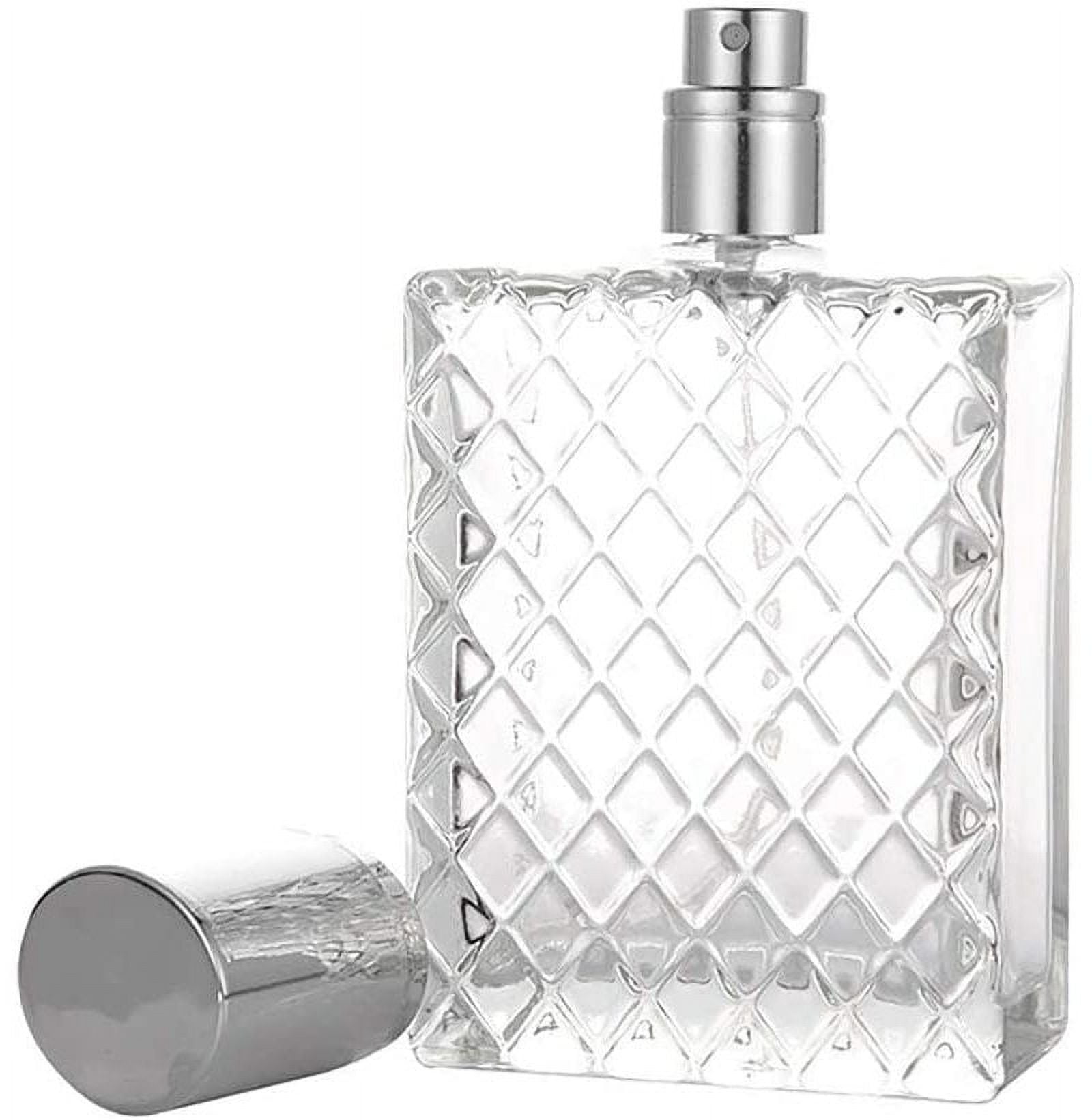 100ml Square Grids Carved Perfume Bottles Clear Glass spray bottle Empty Refillable fine mist Atomizer Portable Travel Cologne Atomizers Fragrance Containers Sprayer for Party Home