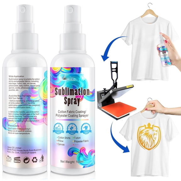100ml Sublimation Coating Spray - Quick Drying Ink Adhesive for Cotton, Polyester, Canvas, and Wood - High Gloss Finish (White)