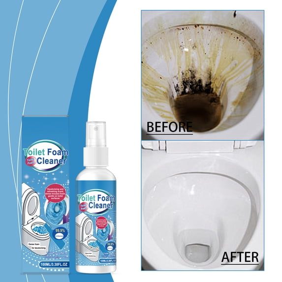 100ml Toilet Bowl Cleaner Stain Remover Deodorizer,Portable Toilet Valve Seal Lubricating Cleaner,Safe for Porcelain Plastic,Fresh Scent Deep Cleaning Toilet Maintenance Liquid