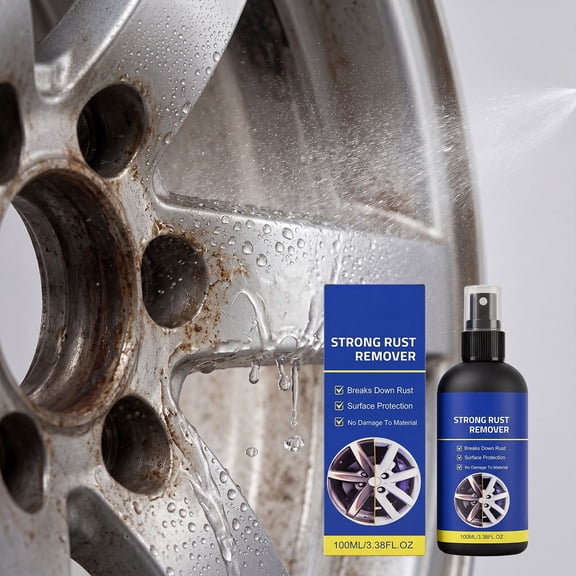 100ml Wheel Hub Rust Remover Spray, Fast Rust Oxide Stain Cleaner, Mild Non Corrosive Restoration Liquid, Easy DIY Refurbishment Agent for Car Wheel Hub Brightening And Surface Rust Protection