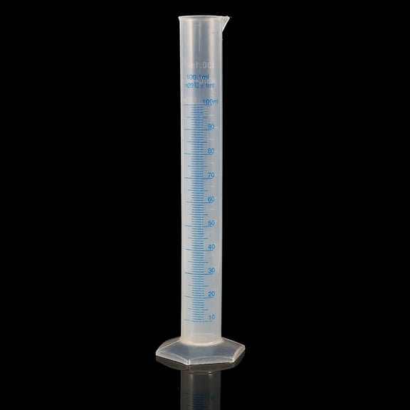 100ml plastic graduated cylinder, transparent graduated cylinder durable laboratory test tube flask, 2-sided measuring line measuring cylinder beaker, poured out mouth, for scientific projects