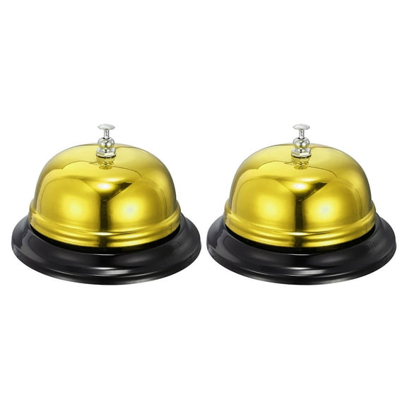100mm(3.94") Desk Bell Steel Electroplating Gold Tone 2 Pack
