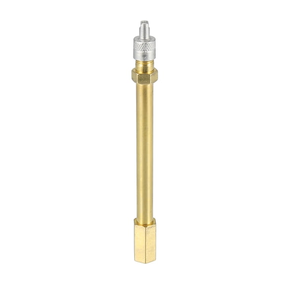 100mm/3.94" Long Brass Car Tire Valve Extension Adaptor Air Tyre Stem Extender Inflation Stright Bore for Truck Bike