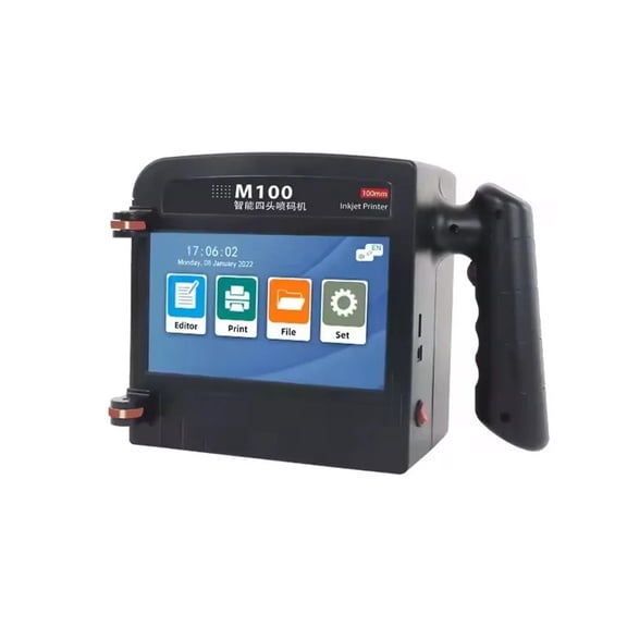 100mm 4 Heads Handheld Inkjet Printer Large Font 7 Inch Touch Screen Convenient Batch Coding Machine