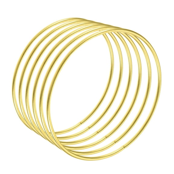 100mm(4") OD Metal Craft Hoops Rings Iron Gold Tone 6 Pack