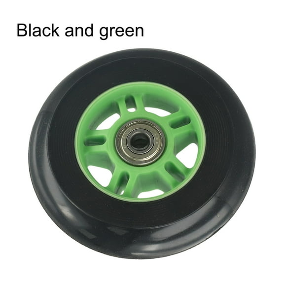100mm 85A Inline Skate Wheel with Bearings High Elasticity Rear Wheel Sole Skate Black Green