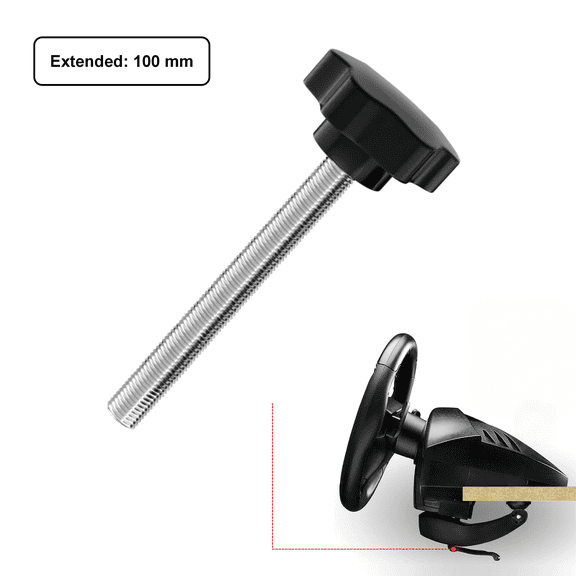 100mm Extended Alloy Clamp Screw Bolt Replacement for Thrustmaster Steering Wheels, Fit Thick Desks