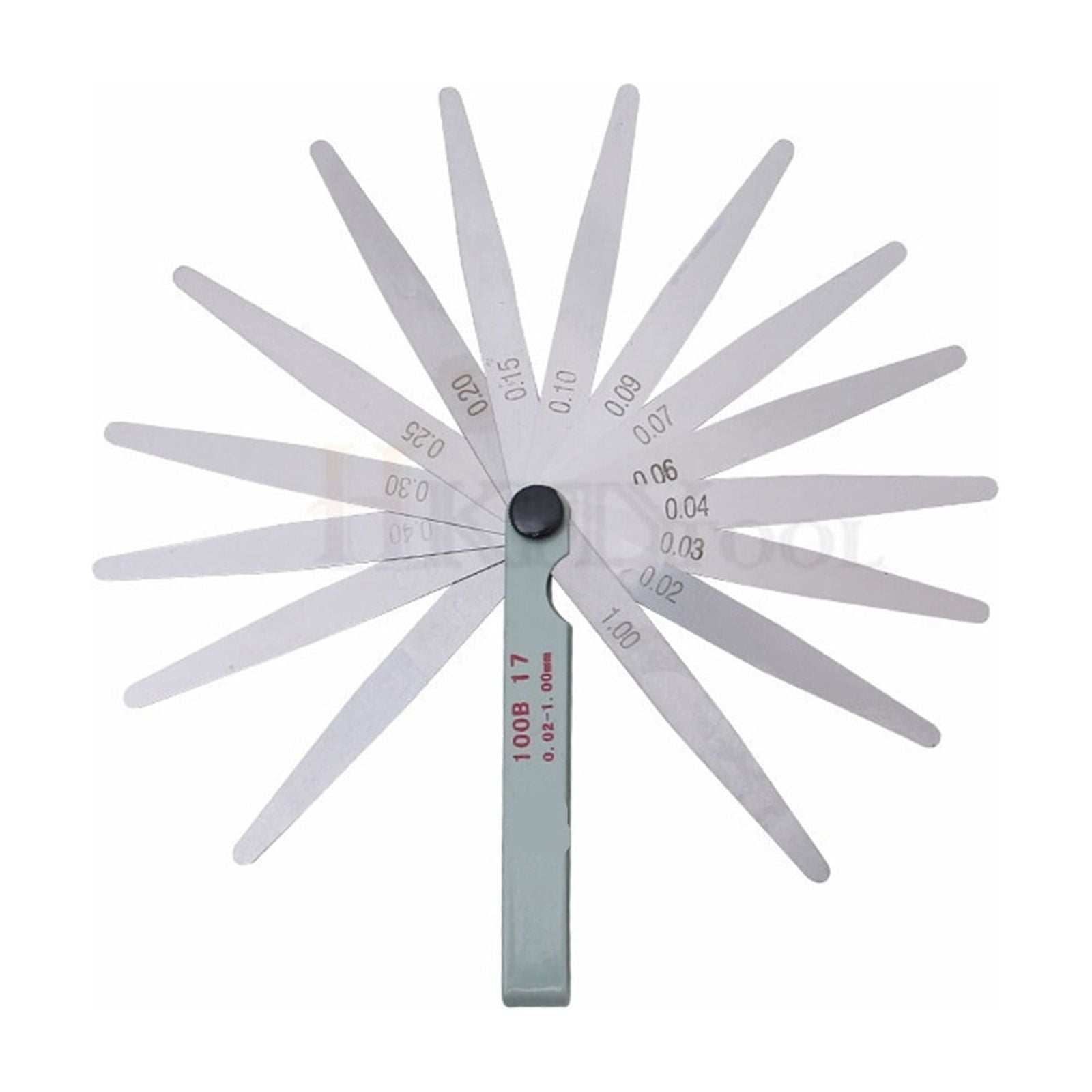 100mm Length Metric Feeler Gauge 17 Blade Gap Filler 0.02-1.00mm Thickness Measurement Layout Tool ,Corrosion-Resistant