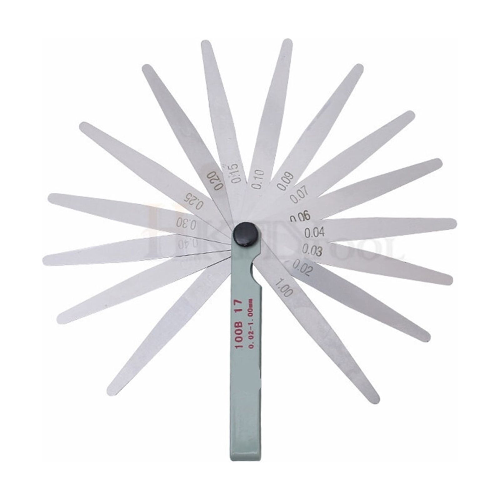 100mm Length Metric Feeler Gauge 17 Blade Gap Filler 0.02-1.00mm Thickness Measurement Layout Tool ,Easy Identification