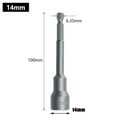 thumbnail image 1 of 100mm Long 14mm Hexagon Nut Driver Drill Bit Socket Wrench Extension Sleeve, 1 of 9