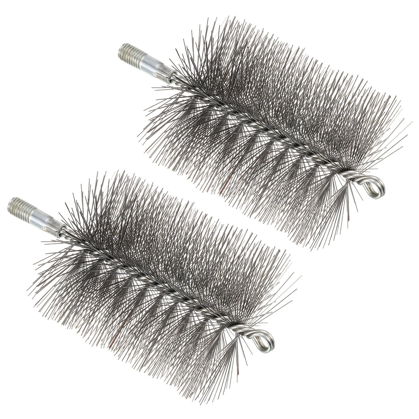 100mm OD Bore Brush, 2pcs Tube Cleaning Brush Steel Wire Chimney Cleaning Brush Round M12 Threaded