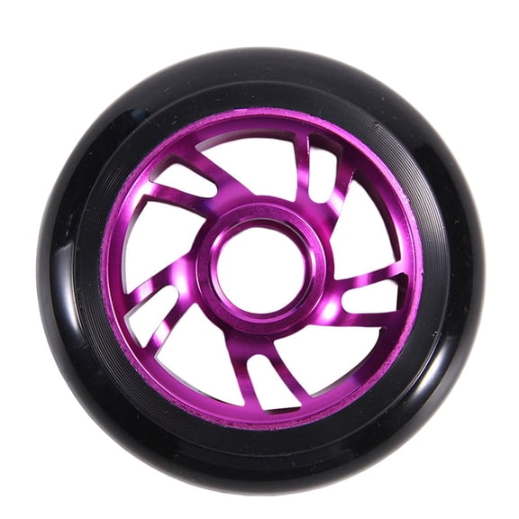 100mm Pro Scooter Wheels with Bearings Aluminum Alloy Wheel Hub High Elasticity Purple