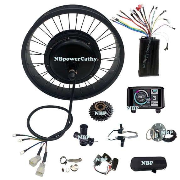 170mm Dropout 26*4.0inch 100mm Width Wheelrim 72v 3000w Fat Tire Ebike Kit Rear Hub Motor Kit with 80A Dual Hall Controller and UKC1 Display
