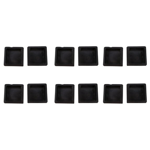 100mm X 100mm Plastic Ribbed Square End Caps Cover Tube Inserts 12 Pcs