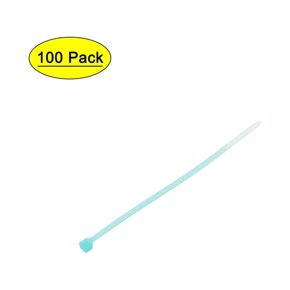 100mm x 2.5mm Sky-Blue Cable Zip Ties Self-Locking Nylon Tie Wraps 100 Pack