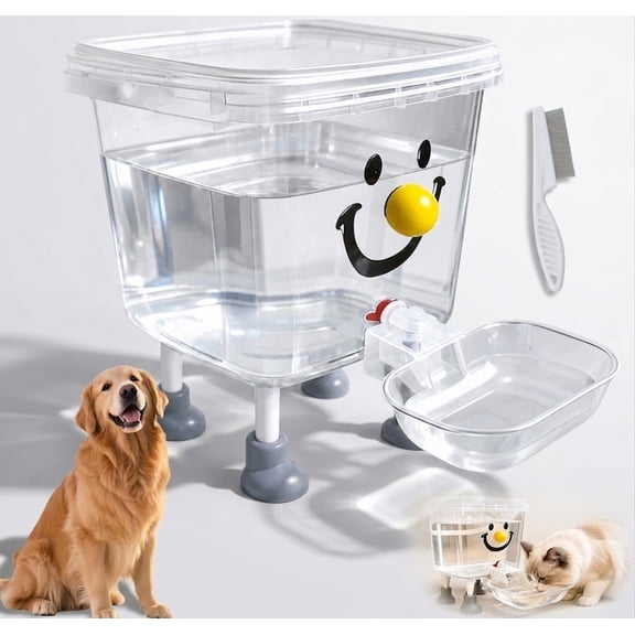 100oz Pet Water Dispenser with Large Capacity, No Electricity Required Automatic Water Filling with Dust Cover for Kittens, Puppies & Small Pets