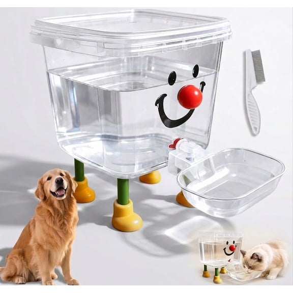 100oz Pet Water Dispenser with Large Capacity, No Electricity Required Automatic Water Filling with Dust Cover for Kittens, Puppies & Small Pets