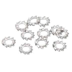 100pack External Tooth Star Lock Washers, M2.5 304 Stainless Steel Lock Washer for Equipment Fasteners, Silver