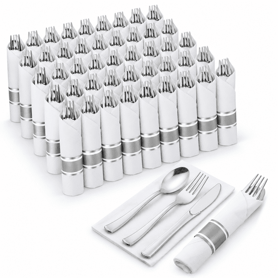 100pack Pre Rolled Plasticware Sets - Walmart.com