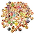 thumbnail image 1 of 100pack Round Wood Buttons Decorative for Sewing Embellishments Scrapbook Crafts, 1 of 8