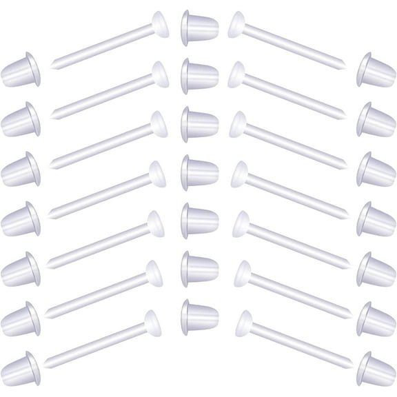 100pairs Plastic Earrings, Clear Earrings Invisible Plastic Earrings Plastic Transparent Earrings Plastic Post Earrings Earring Protectors Clear Earrings for Sports Jewelry Making Women Men