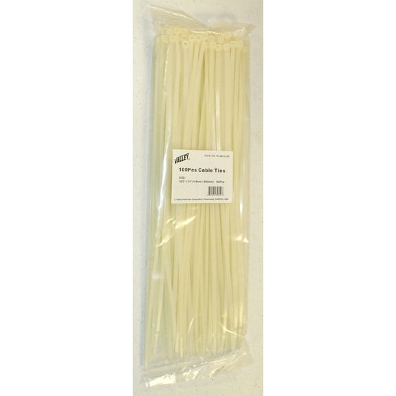 100pc 15" Cable Ties White