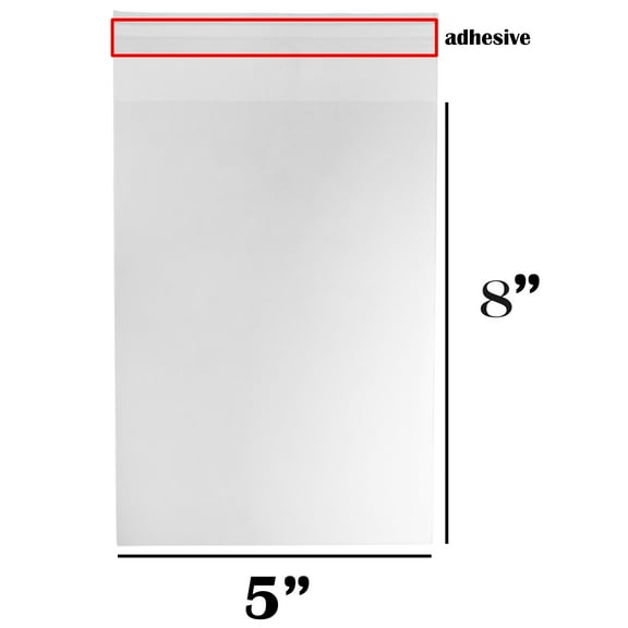 100pc 2Mil Clear Flat Re-Sealable Food Grade Cellophane OPP Bags for Candy, Cookies, Baked Goods, Packaging and Retail